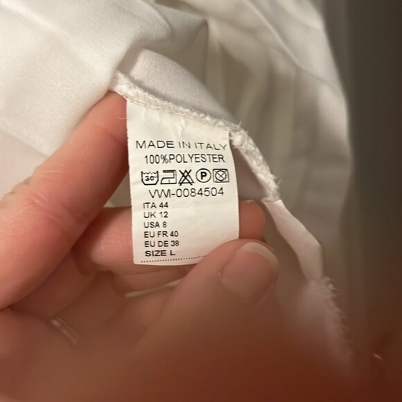 Nasty Gal white pleated long sleeve blouse size 8 - Picture 3 of 5